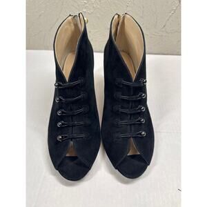 Adrienne Vittadini Peep Toe Bootie Suede Pencil Heel Womens Size 9‎ NWOT